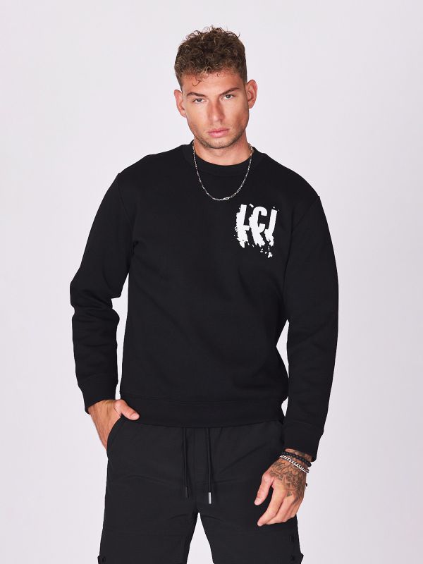 סווטשירט עם כיתוב גרפי לגברים