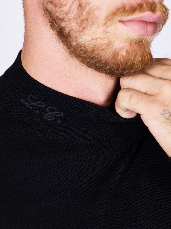 סריג יומיומי עם צווארון גבוה לגברים