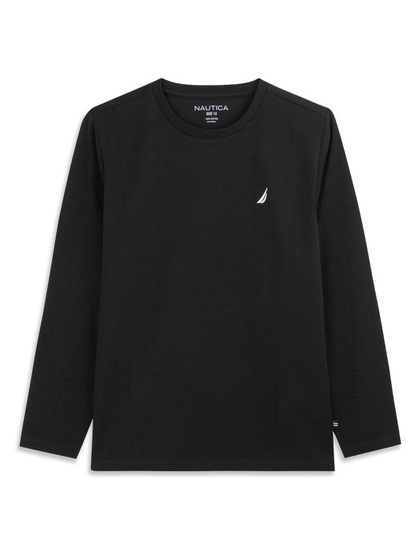 טי ארוך עם עיטור צד קטן לבנים