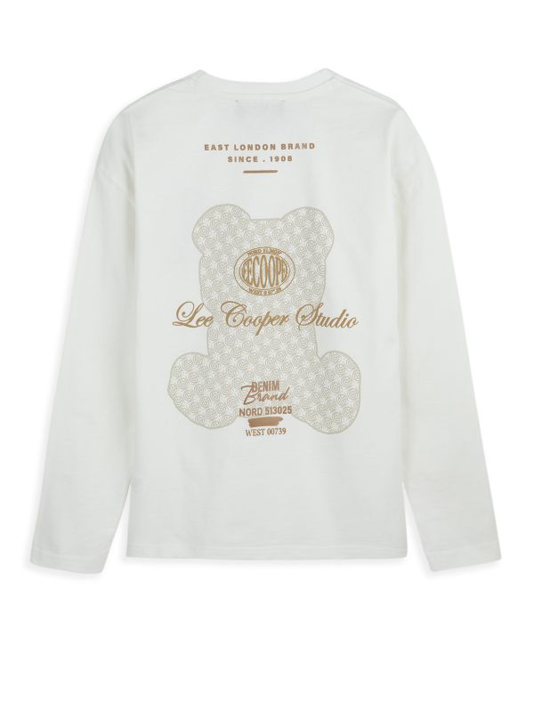 חולצת טישרט בנים שרוול ארוךעם הדפס דובי