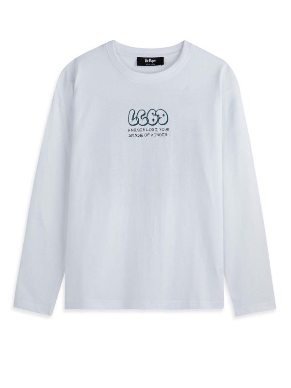 טי ארוך הדפס עדין בנים