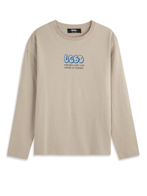 טי ארוך הדפס עדין בנים