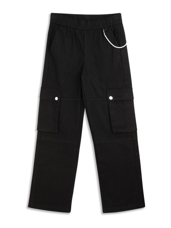 מכנסי קרגו כיסים מודגשים בנות
