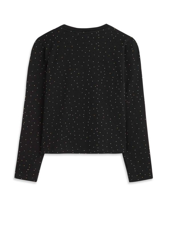 חולצת משי הדפס נקודות בנות