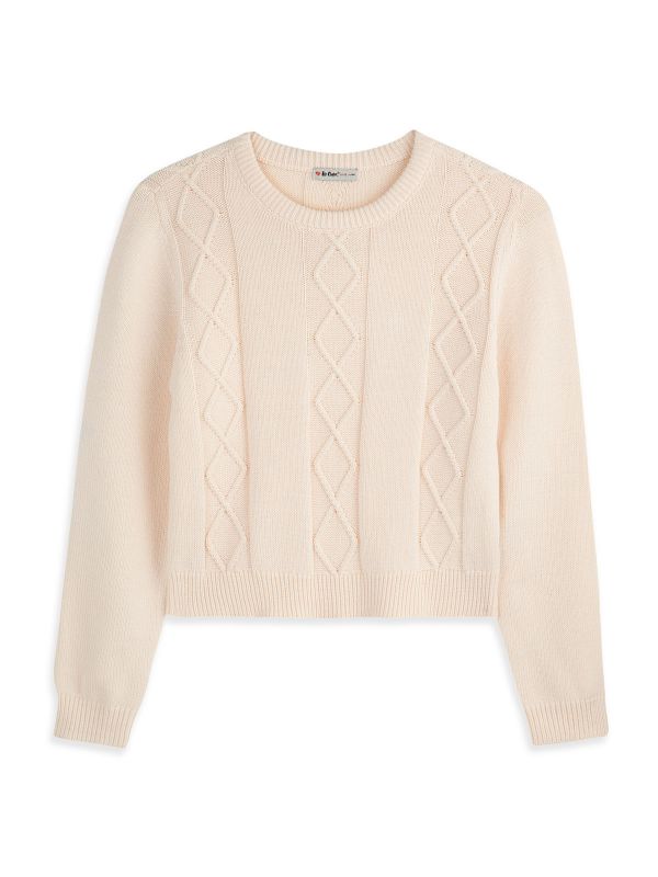 קרדיגן קרופ סרוג פרחוני בנות