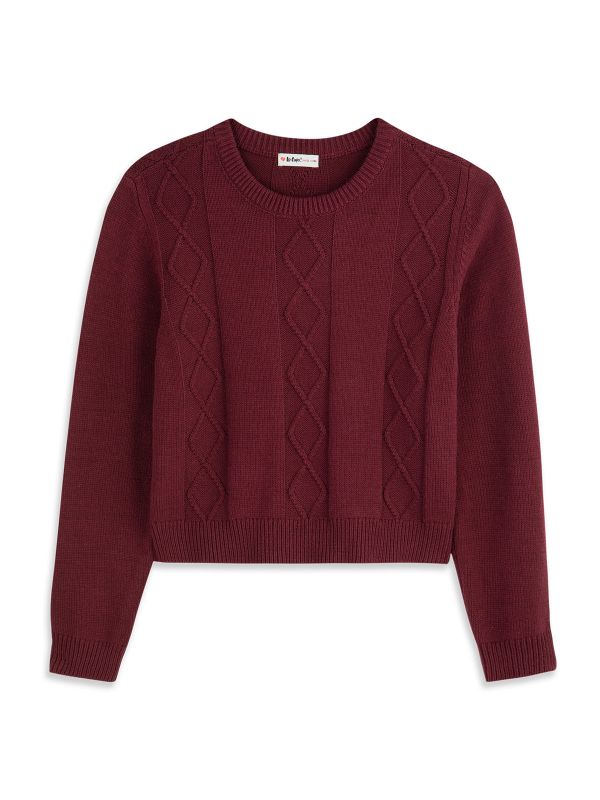 קרדיגן קרופ סרוג פרחוני בנות