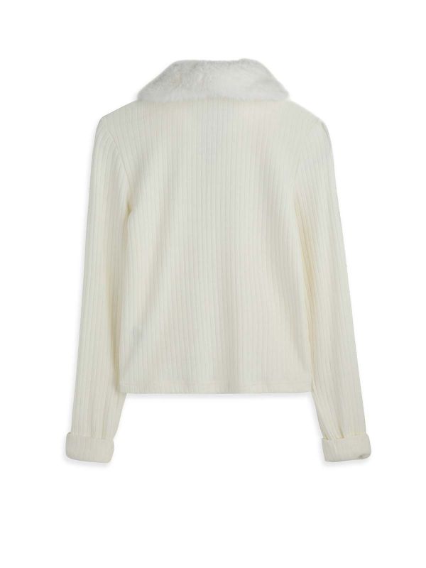 ג’קט קרופ סרוג עם כפתורים בנות