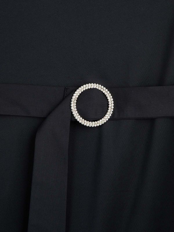 שמלת קרופ א-סימטרית שחורה בנות