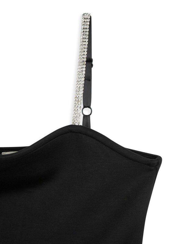 שמלת סליפ צמודה שחורה בנות