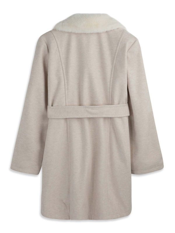 מעיל ארוך עם צווארון פרווה בנות