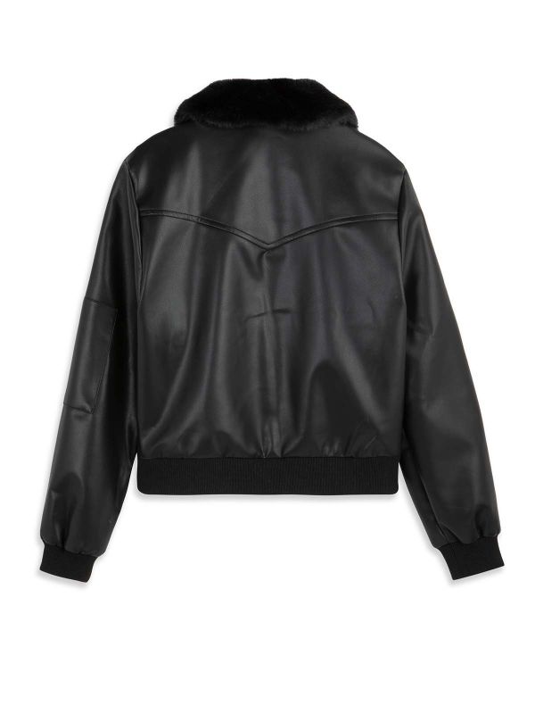 ז’קט טרנדי עם צווארון פרווה בנות