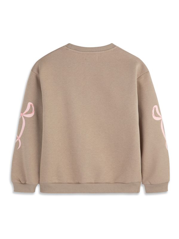 סווטשירט עם שרוכים בשרוולים בנות