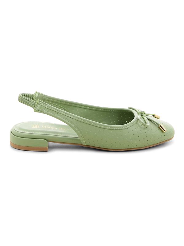 נעלי בובה פתוחות מאחור עם פפיון לנשים