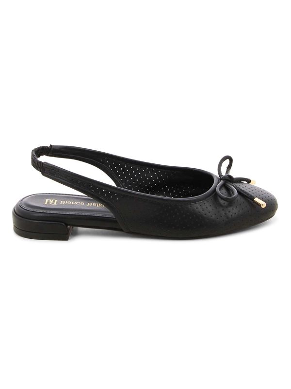 נעלי בובה פתוחות מאחור עם פפיון לנשים