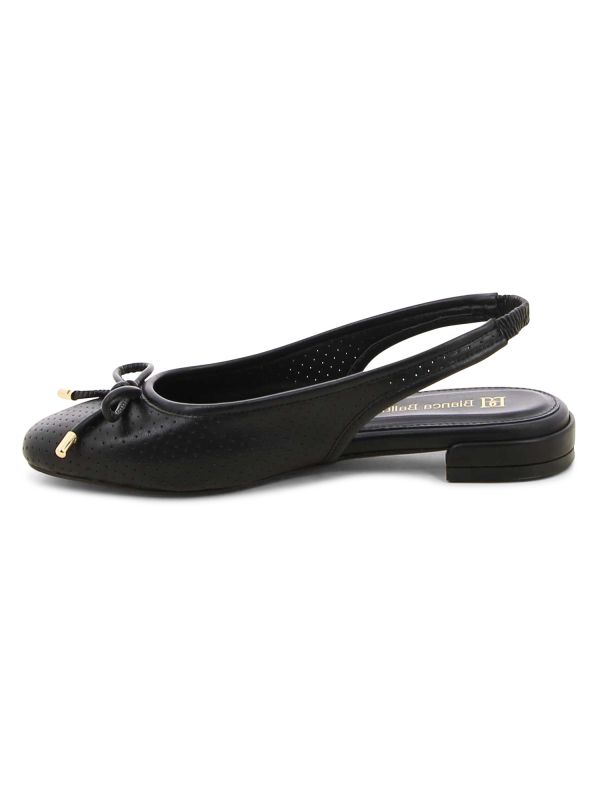 נעלי בובה פתוחות מאחור עם פפיון לנשים