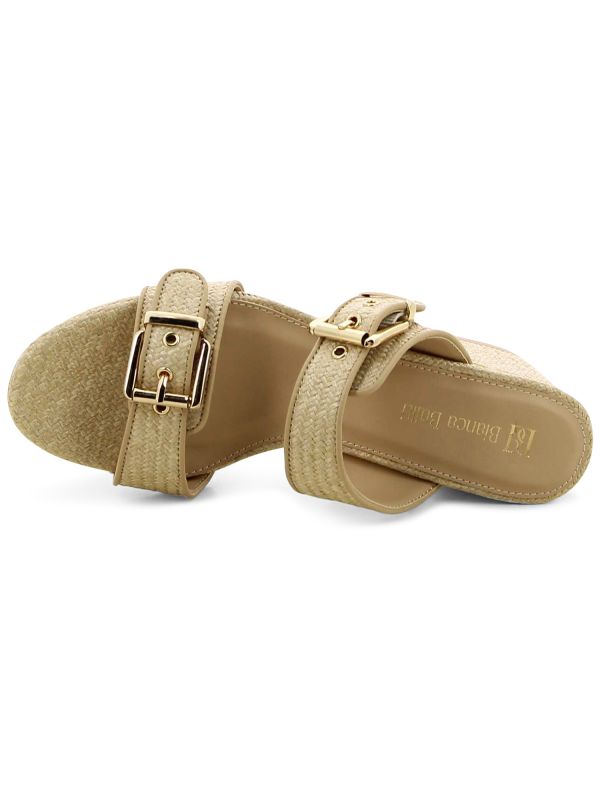 סנדלי עקב רצועות קש לנשים