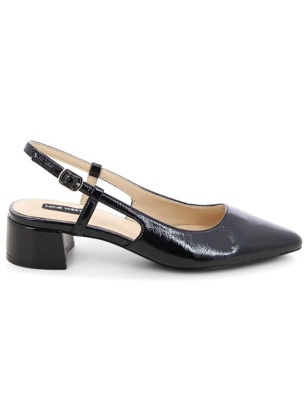 נעלי סירה מבריקות עם עקב מרובע לנשים