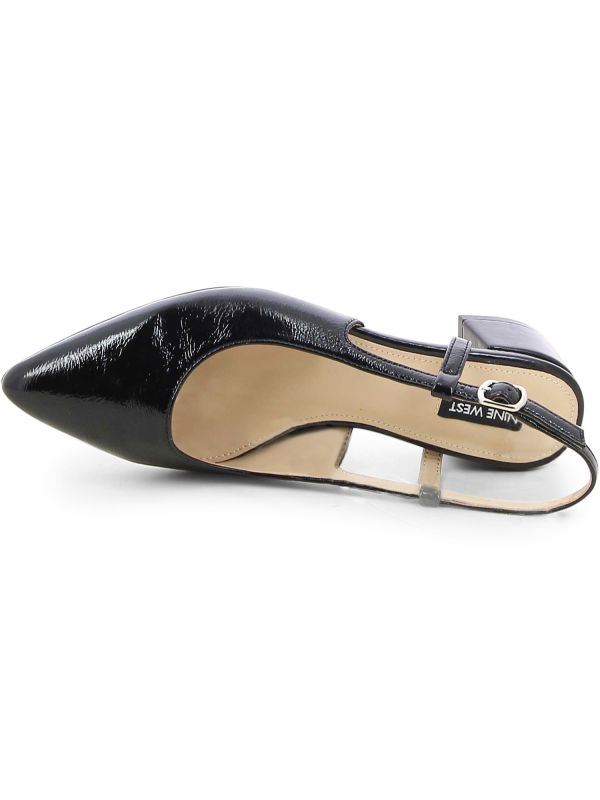 נעלי סירה מבריקות עם עקב מרובע לנשים