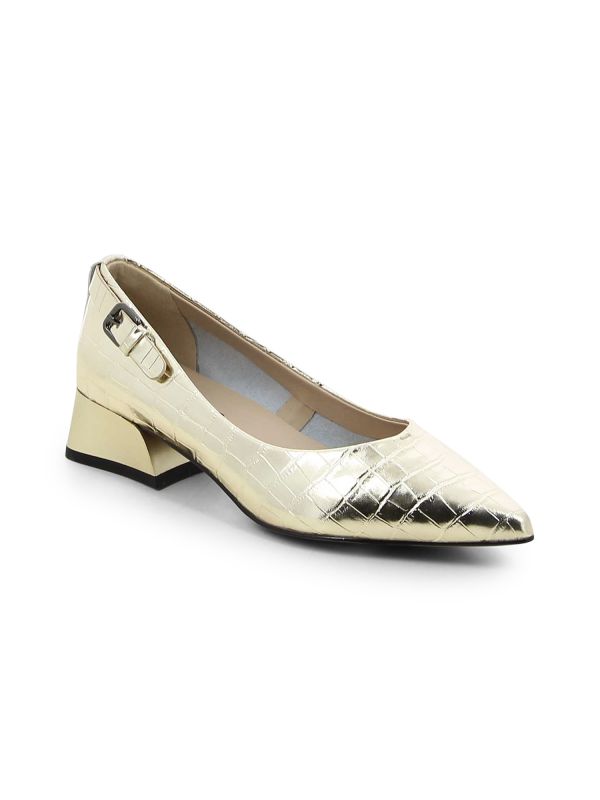 נעלי סירה עם עקב בדוגמת נחש לנשים