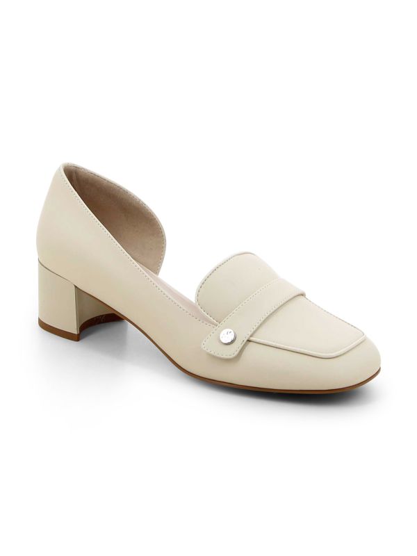 נעלי מוקסין עם עקב עבה לנשים