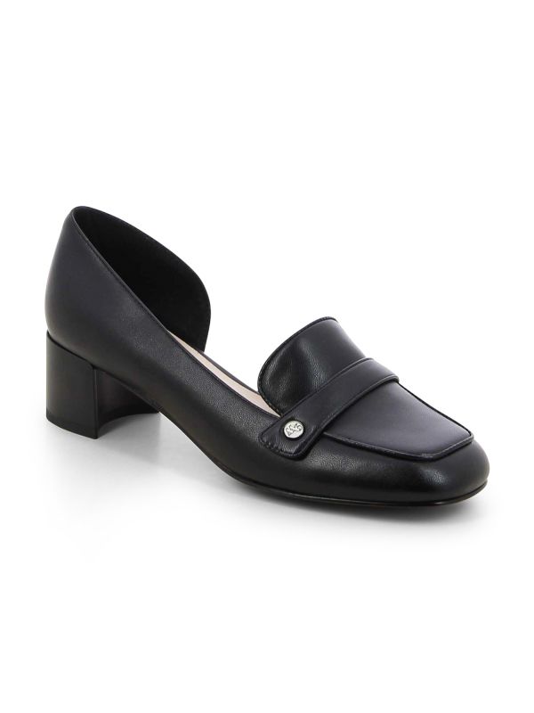 נעלי מוקסין עם עקב עבה לנשים