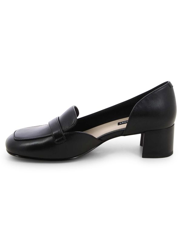 נעלי מוקסין עם עקב עבה לנשים