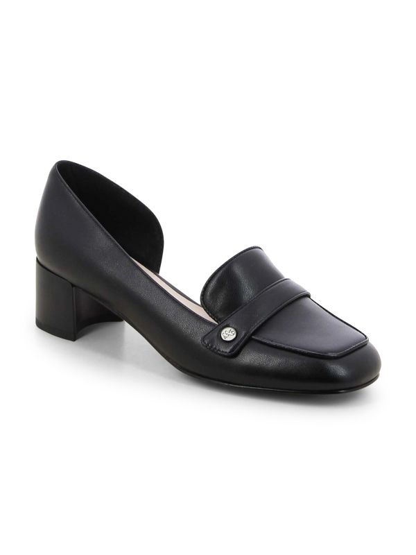 נעלי מוקסין עם עקב עבה לנשים