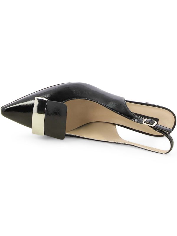 נעלי סירה מבריקות עם עקב לנשים