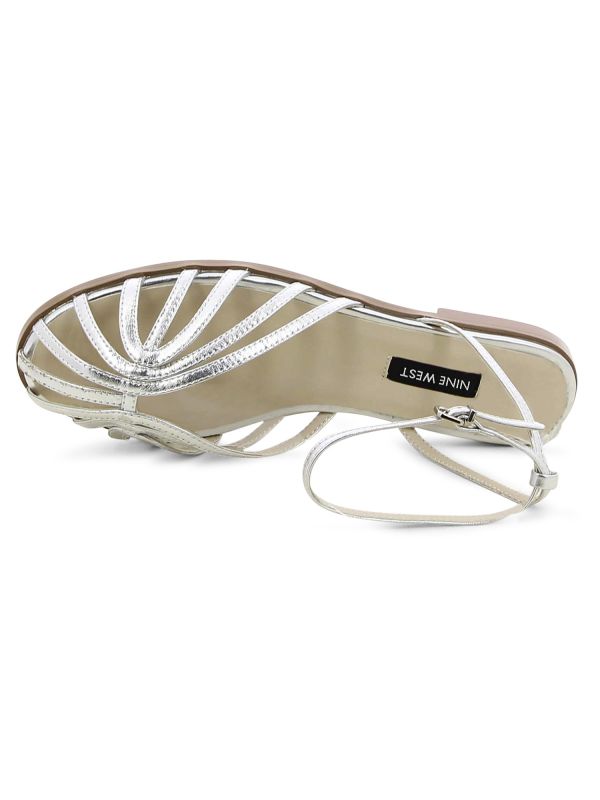 סנדלי נשים מוזהבים עם סוליה שטוחה