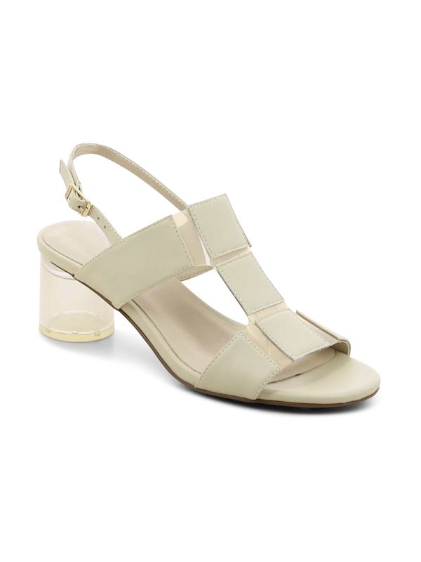 סנדלי נשים עם עקב שקוף