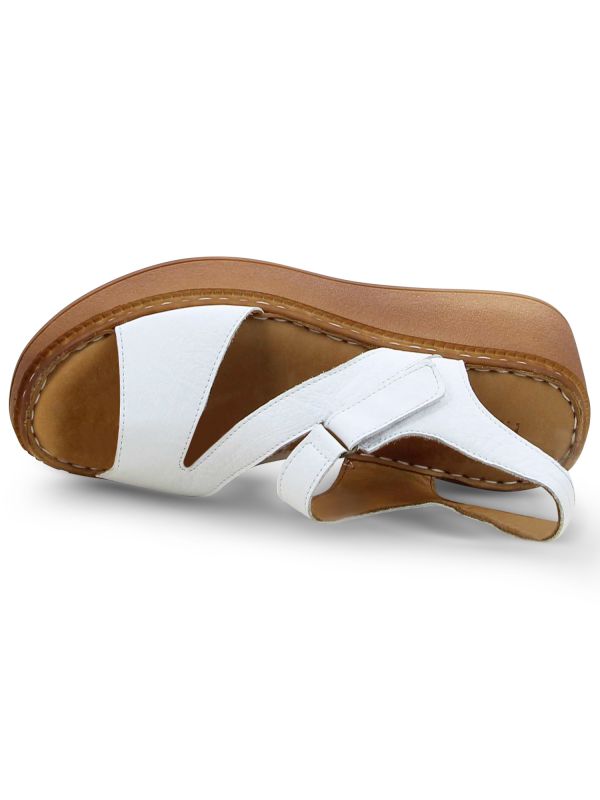 סנדלי רצועה אלכסונית עם עקב רוקי לנשים