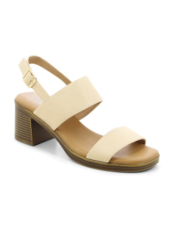 סנדלי עקב עם רצועות עבות לנשים