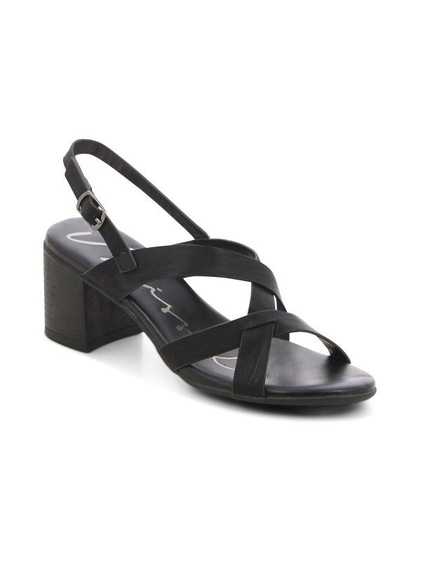 סנדלי עקב עם רצועות מוצלבות לנשים