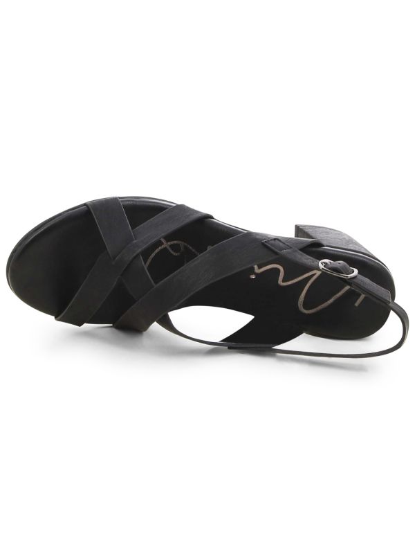 סנדלי עקב עם רצועות מוצלבות לנשים