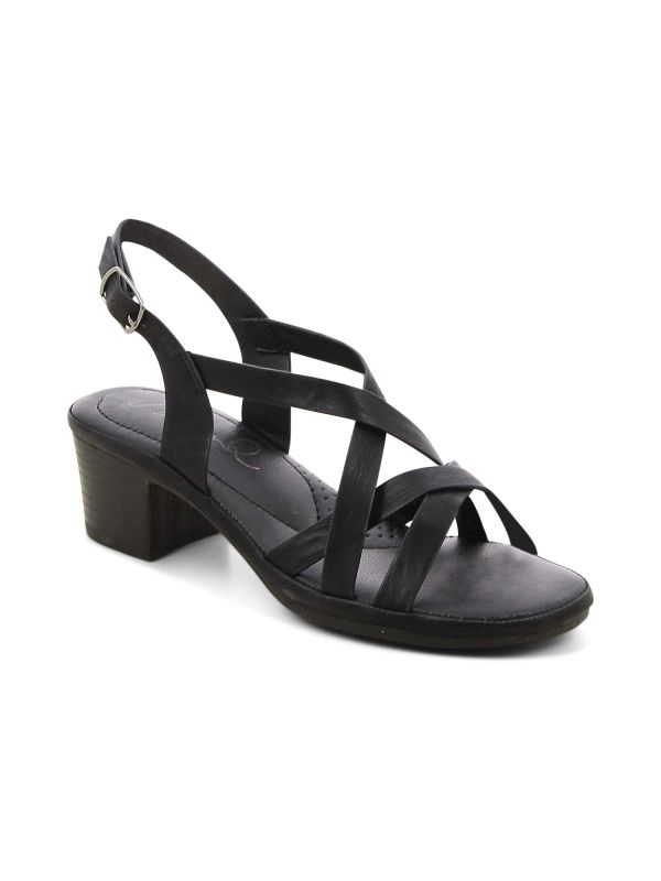 סנדלי עקב עם רצועות מוצלבות לנשים