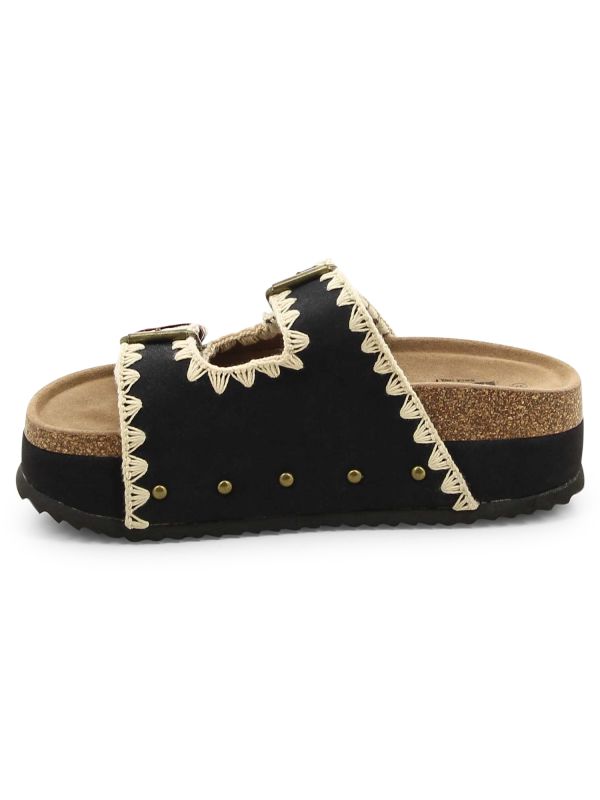 כפכפי פלטפורמה עם רצועות בסגנון בוהו לנשים