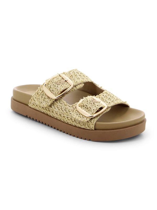 כפכפי טבע קלועים עם אבזמים לנשים