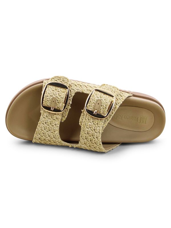 כפכפי טבע קלועים עם אבזמים לנשים