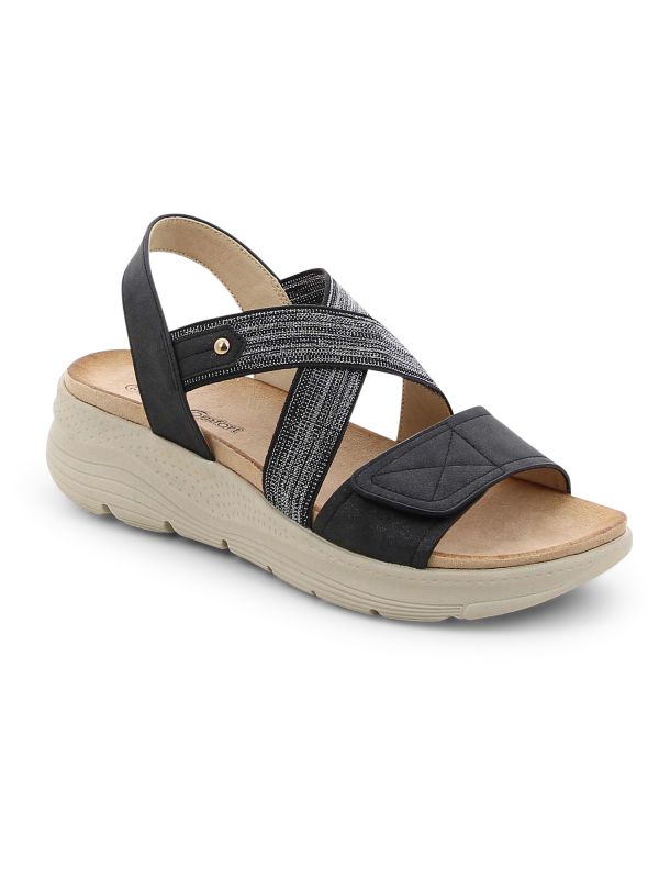 סנדלי נוחות עם עקב רוקי לנשים