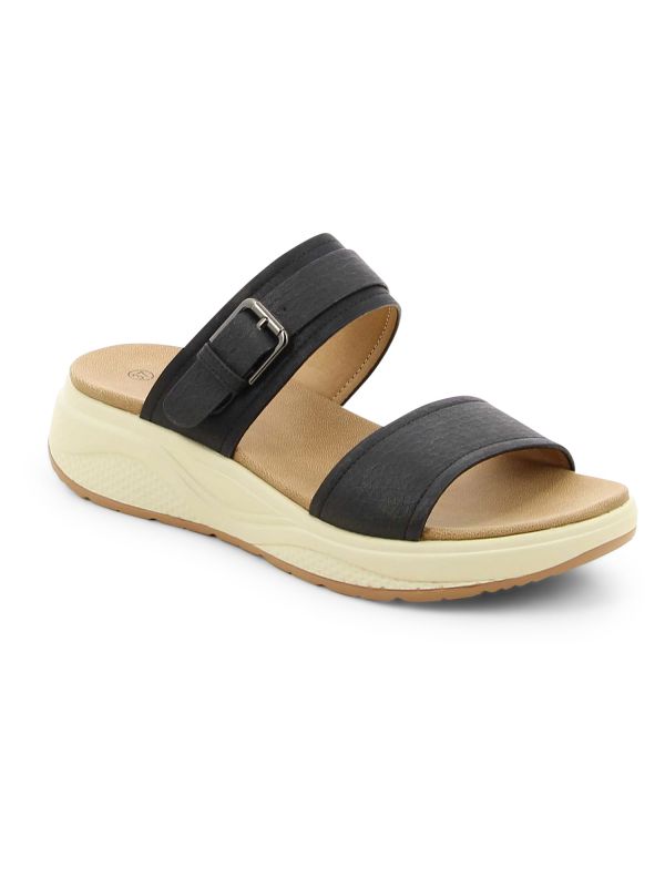 כפכפי רצועות עם עקב רוקי לנשים