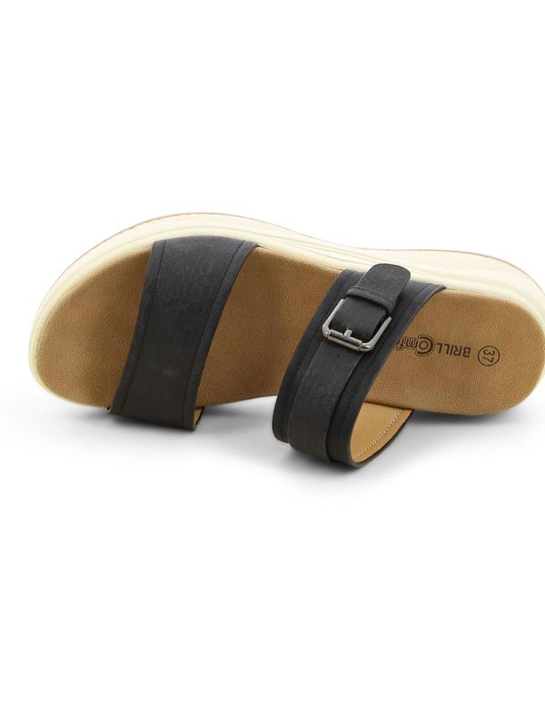 כפכפי רצועות עם עקב רוקי לנשים