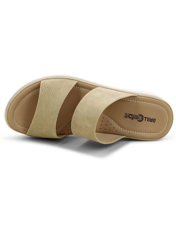 כפכפי רצועות עם עקב רוקי לנשים