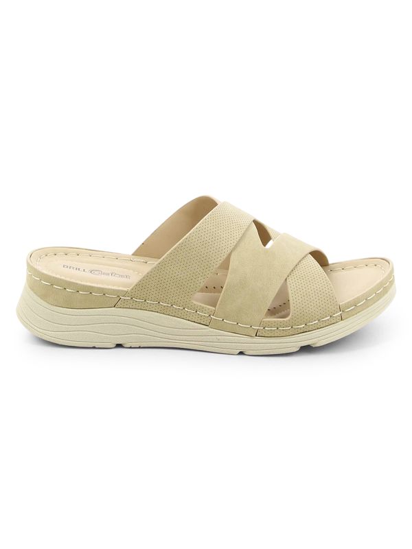 כפכפי רצועות מוצלבות עם עקב רוקי לנשים