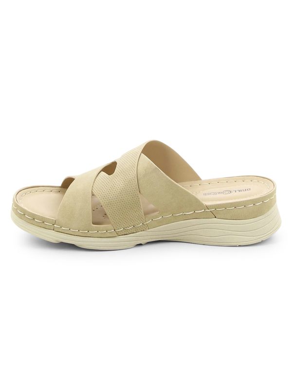 כפכפי רצועות מוצלבות עם עקב רוקי לנשים