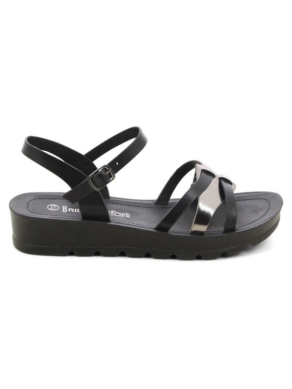 סנדלי נוחות רצועות עם עקב רוקי לנשים