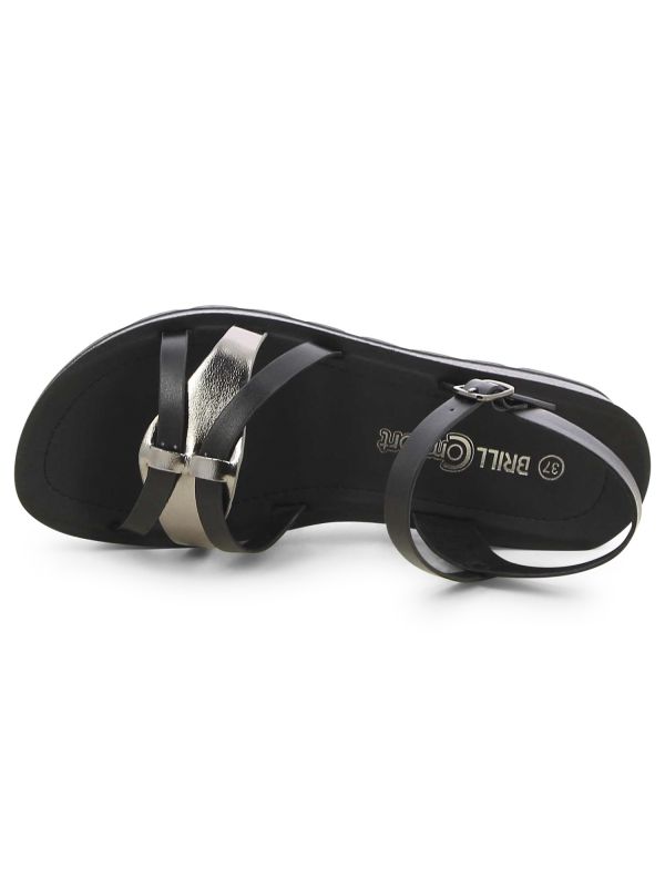 סנדלי נוחות רצועות עם עקב רוקי לנשים