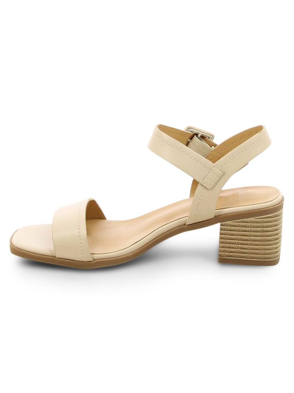 סנדלי עקב עץ עם רצועות לנשים