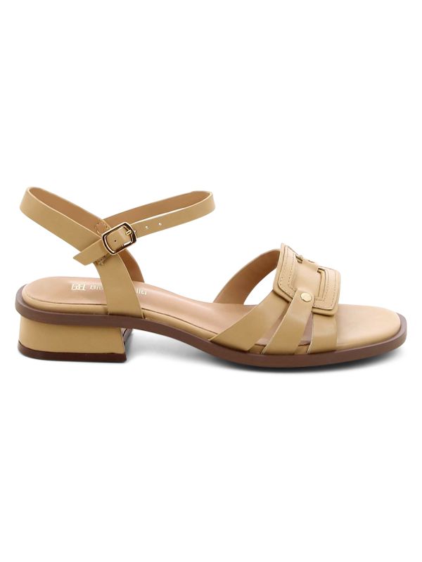 סנדלי רצועות מוצלבות עם עקב נמוך לנשים