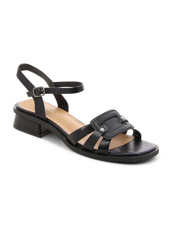 סנדלי רצועות מוצלבות עם עקב נמוך לנשים