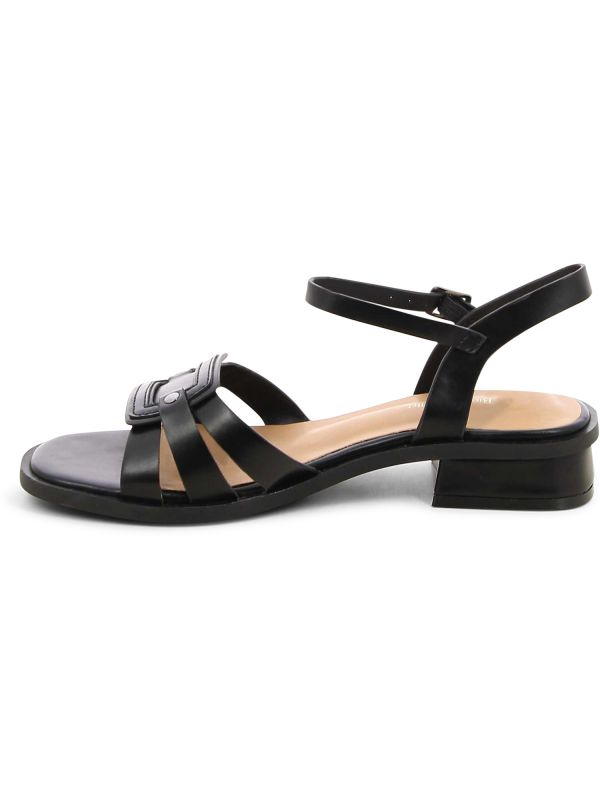 סנדלי רצועות מוצלבות עם עקב נמוך לנשים